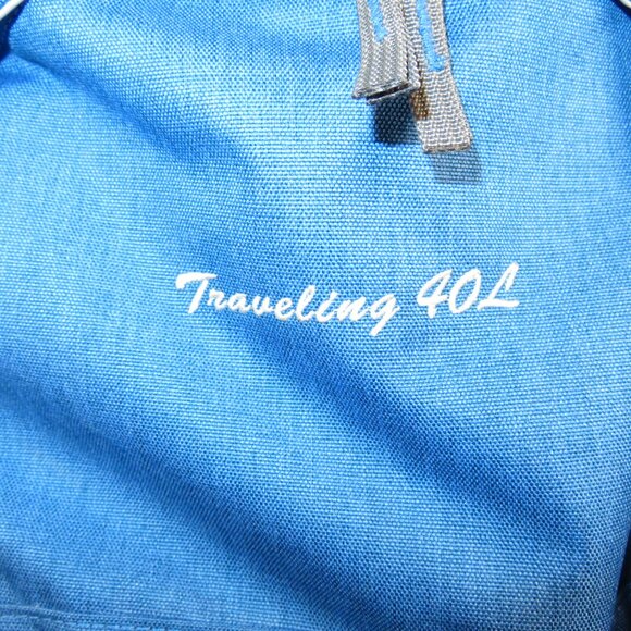 Hiking Backpack 40L Mountaintop Outdoor Adventure Traveling Blue w Rain Cover - Picture 8 of 12